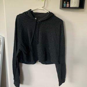 Charcoal Grey H&M Cropped Hoodie
